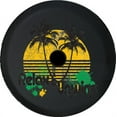 thumbnail image 1 of Black Tire Covers - Tire Accessories for Campers, SUVs, Trailers, Trucks, RVs and More | Retro Palm Trees Relax Unwind Black 33 Inch with Backup Camera Hole, 1 of 3