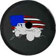 thumbnail image 1 of Black Tire Covers - Tire Accessories for Campers, SUVs, Trailers, Trucks, RVs and More | Waving American Flag Patriot Black 32 Inch With Backup Camera Hole, 1 of 3