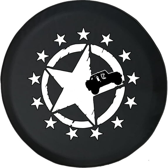 Black Tire Covers - Tire Accessories for Campers, SUVs, Trailers, Trucks, RVs and More | 13 Stars American Offroad Black 29 Inch