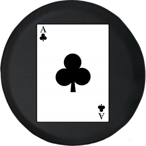Black Tire Covers - Tire Accessories for Campers, SUVs, Trailers, Trucks, RVs and More | Ace of Clubs Playing Card Deck Black Black 30 Inch