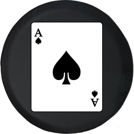 Black Tire Covers - Tire Accessories for Campers, SUVs, Trailers, Trucks, RVs and More | Ace of Spades Playing Card Deck Black Black 32 Inch