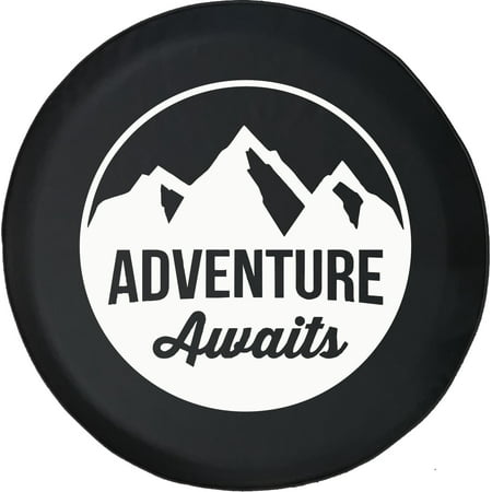 Black Tire Covers - Tire Accessories for Campers, SUVs, Trailers, Trucks, RVs and More | Adventure Awaits Black 28 Inch