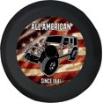thumbnail image 1 of Black Tire Covers - Tire Accessories for Campers, SUVs, Trailers, Trucks, RVs and More | All American Black 32 Inch With Backup Camera Hole, 1 of 3