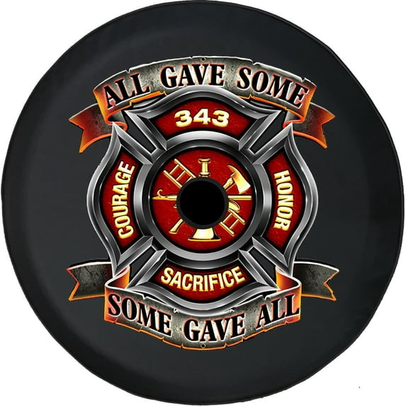 Black Tire Covers - Tire Accessories for Campers, SUVs, Trailers, Trucks, RVs and More | All Gave Some Gave All Black 32 Inch With Backup Camera Hole