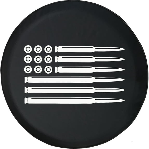 Black Tire Covers - Tire Accessories for Campers, SUVs, Trailers, Trucks, RVs and More | American Bullet Flag Black 29 Inch