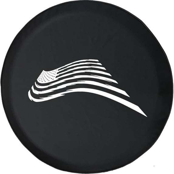 Black Tire Covers - Tire Accessories for Campers, SUVs, Trailers, Trucks, RVs and More | | American Flag Black 30 Inch