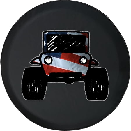 Black Tire Covers - Tire Accessories for Campers, SUVs, Trailers, Trucks, RVs and More | American Flag Offroad Black 28 Inch