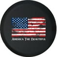 thumbnail image 1 of Black Tire Covers - Tire Accessories for Campers, SUVs, Trailers, Trucks, RVs and More | | American Flag Vintage Black 29 Inch, 1 of 3