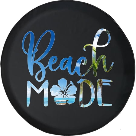 Black Tire Covers - Tire Accessories for Campers, SUVs, Trailers, Trucks, RVs and More | Beach Mode Sky Summer Vacation Black 29 Inch