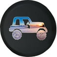 thumbnail image 1 of Black Tire Covers - Tire Accessories for Campers, SUVs, Trailers, Trucks, RVs and More | Beach Sunset Girls Black 35 Inch, 1 of 3