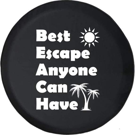 Black Tire Covers - Tire Accessories for Campers, SUVs, Trailers, Trucks, RVs and More | Best Escape Anyone Can Have Beach Black 28 Inch