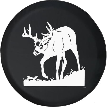 Black Tire Covers - Tire Accessories for Campers, SUVs, Trailers, Trucks, RVs and More | Big Buck Rack Field Woods Deer Hunting Black 30 Inch