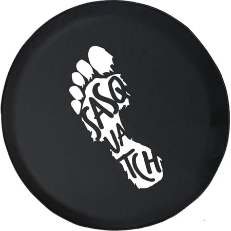Black Tire Covers - Tire Accessories for Campers, SUVs, Trailers, Trucks, RVs and More | Big Squatch Footprint Believe Black 32 Inch