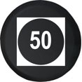 thumbnail image 1 of Black Tire Covers - Tire Accessories for Campers, SUVs, Trailers, Trucks, RVs and More | Black and White Signage 50 Circle Black 29 Inch, 1 of 3