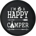 thumbnail image 1 of Black Tire Covers - Tire Accessories for Campers, SUVs, Trailers, Trucks, RVs and More | Boho Happy Camper Black 29 Inch, 1 of 3