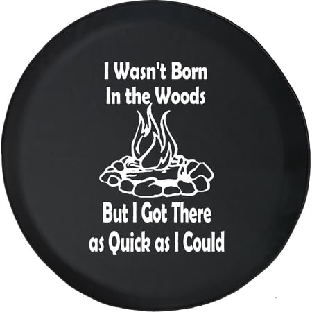 Black Tire Covers - Tire Accessories for Campers, SUVs, Trailers, Trucks, RVs and More | Born in The Woods Black 28 Inch