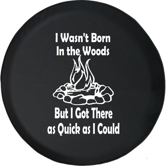 Black Tire Covers - Tire Accessories for Campers, SUVs, Trailers, Trucks, RVs and More | Born in The Woods Black 33 Inch