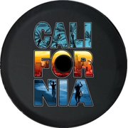 Black Tire Covers - Tire Accessories for Campers, SUVs, Trailers, Trucks, RVs and More | California Paradise Black 33 Inch with Backup Camera Hole