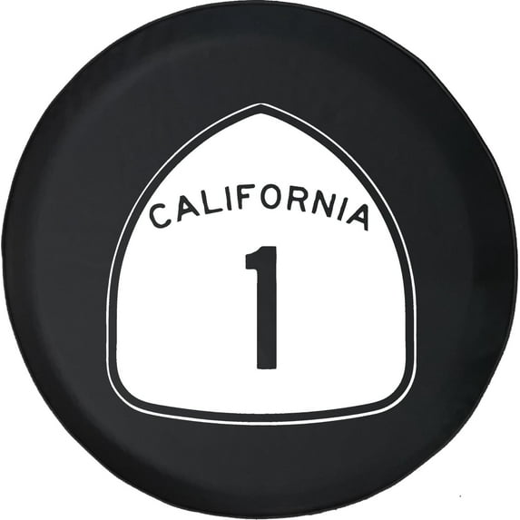 Black Tire Covers - Tire Accessories for Campers, SUVs, Trailers, Trucks, RVs and More | California State Route 1 Black 28 Inch