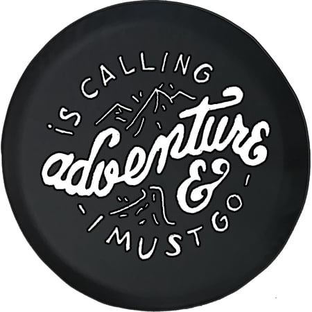 Black Tire Covers - Tire Accessories for Campers, SUVs, Trailers, Trucks, RVs and More | Calling I Must Go Black 31 Inch