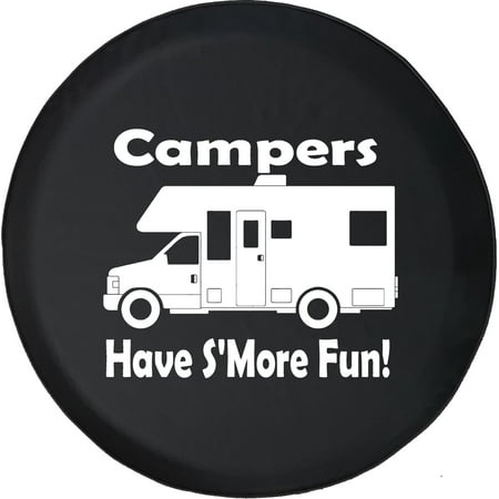 Black Tire Covers - Tire Accessories for Campers, SUVs, Trailers, Trucks, RVs and More | Campers Have S'more Fun RV Black 28 Inch