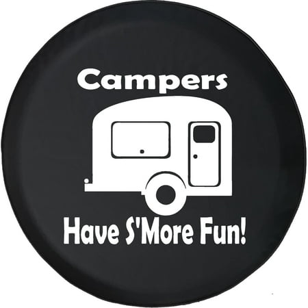 Black Tire Covers - Tire Accessories for Campers, SUVs, Trailers, Trucks, RVs and More | Campers Have S'more Fun Trailer Black 31 Inch