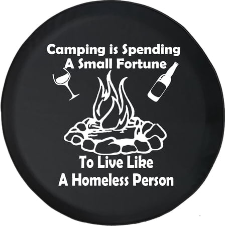 Black Tire Covers - Tire Accessories for Campers, SUVs, Trailers, Trucks, RVs and More | Camping Where You Spend Fortune Campfire Black 30 Inch