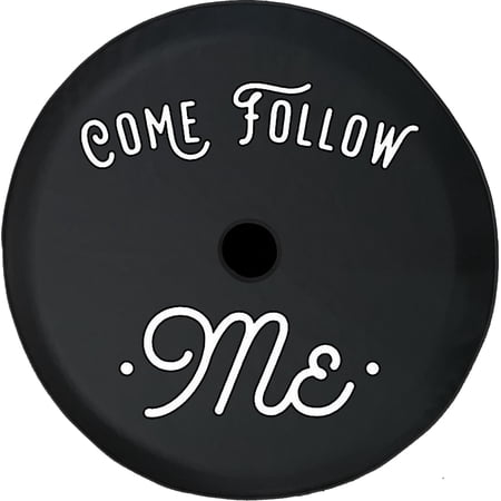 Black Tire Covers - Tire Accessories for Campers, SUVs, Trailers, Trucks, RVs and More | Come Follow Me Black 33 Inch with Backup Camera Hole