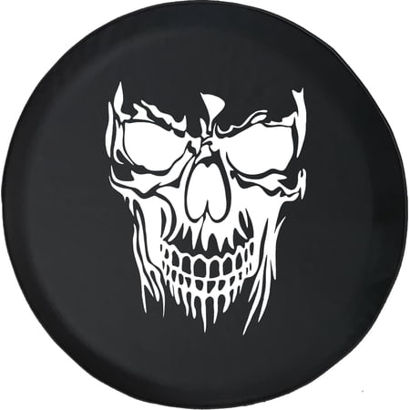 Black Tire Covers - Tire Accessories for Campers, SUVs, Trailers, Trucks, RVs and More | Cryptic Skull in The Shadows Red Ink Black 28 Inch