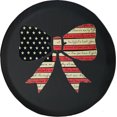 thumbnail image 1 of Black Tire Covers - Tire Accessories for Campers, SUVs, Trailers, Trucks, RVs and More | Cute American Flag Bow Ribbon Black 31 Inch, 1 of 3