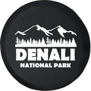 Black Tire Covers - Tire Accessories for Campers, SUVs, Trailers, Trucks, RVs and More | Denali National Park Alaska Black 30 Inch