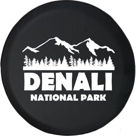Black Tire Covers - Tire Accessories for Campers, SUVs, Trailers, Trucks, RVs and More | Denali National Park Alaska Black 35 Inch