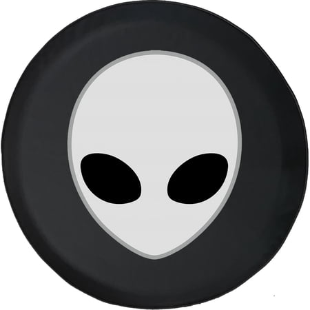 Black Tire Covers - Tire Accessories for Campers, SUVs, Trailers, Trucks, RVs and More | Digital Grey Alien Head Black 29 Inch