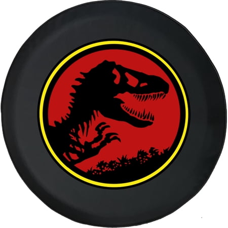 Black Tire Covers - Tire Accessories for Campers, SUVs, Trailers, Trucks, RVs and More | Dinosaur Park Black 33 Inch