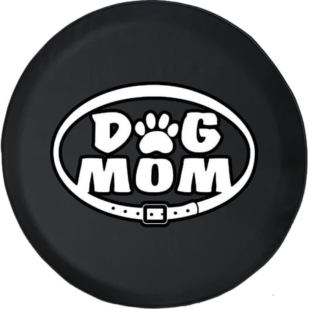 Black Tire Covers - Tire Accessories for Campers, SUVs, Trailers, Trucks, RVs and More | Dog Mom Paw Print Black 32 Inch