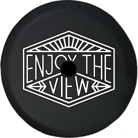 Black Tire Covers - Tire Accessories for Campers, SUVs, Trailers, Trucks, RVs and More | Enjoy The View Black 32 Inch With Backup Camera Hole