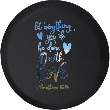 Black Tire Covers - Tire Accessories for Campers, SUVs, Trailers, Trucks, RVs and More | Everything with Love Corinthians God Black 32 Inch