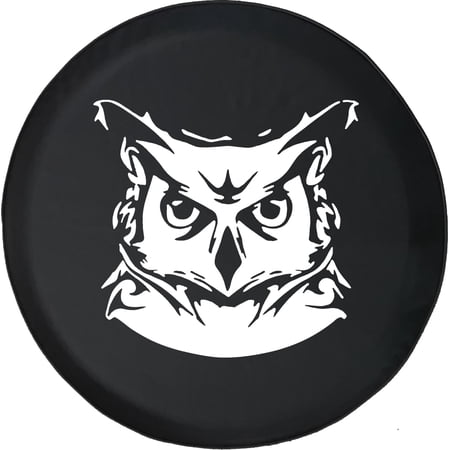 Black Tire Covers - Tire Accessories for Campers, SUVs, Trailers, Trucks, RVs and More | Fierce Owl Head Black 30 Inch