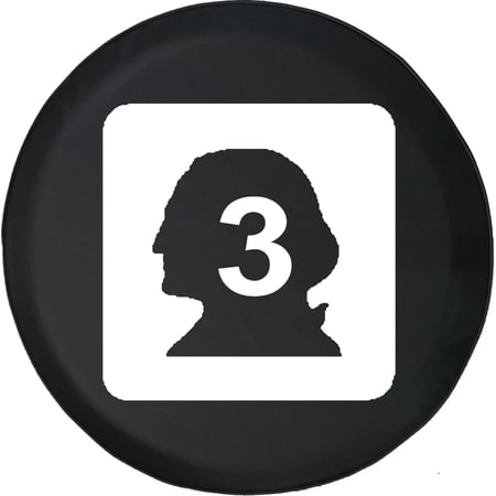 Black Tire Covers - Tire Accessories for Campers, SUVs, Trailers, Trucks, RVs and More | First President Road Signage 3 Black 35 Inch