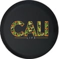 thumbnail image 1 of Black Tire Covers - Tire Accessories for Campers, SUVs, Trailers, Trucks, RVs and More | Flower Print California Life Black 28 Inch, 1 of 3