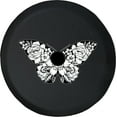 thumbnail image 1 of Black Tire Covers - Tire Accessories for Campers, SUVs, Trailers, Trucks, RVs and More | Flowers Butterfly Black 33 Inch with Backup Camera Hole, 1 of 3
