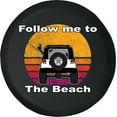 thumbnail image 1 of Black Tire Covers - Tire Accessories for Campers, SUVs, Trailers, Trucks, RVs and More | Follow Me to The Beach Black 29 Inch, 1 of 3
