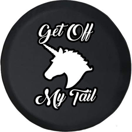 Black Tire Covers - Tire Accessories for Campers, SUVs, Trailers, Trucks, RVs and More | Get Off My Tail Unicorn Black 30 Inch