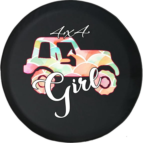 Black Tire Covers - Tire Accessories for Campers, SUVs, Trailers, Trucks, RVs and More | Girl Black 28 Inch