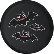 Black Tire Covers - Tire Accessories for Campers, SUVs, Trailers, Trucks, RVs and More | Halloween Bat Black 31 Inch