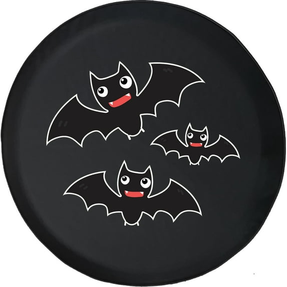 Black Tire Covers - Tire Accessories for Campers, SUVs, Trailers, Trucks, RVs and More | Halloween Bat Black 31 Inch