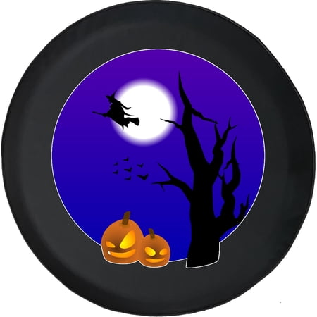 Black Tire Covers - Tire Accessories for Campers, SUVs, Trailers, Trucks, RVs and More | Halloween Jack O' Lantern Black 35 Inch
