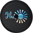 thumbnail image 1 of Black Tire Covers - Tire Accessories for Campers, SUVs, Trailers, Trucks, RVs and More | Hawaii Sun Beach Water Black 33 Inch with Backup Camera Hole, 1 of 3