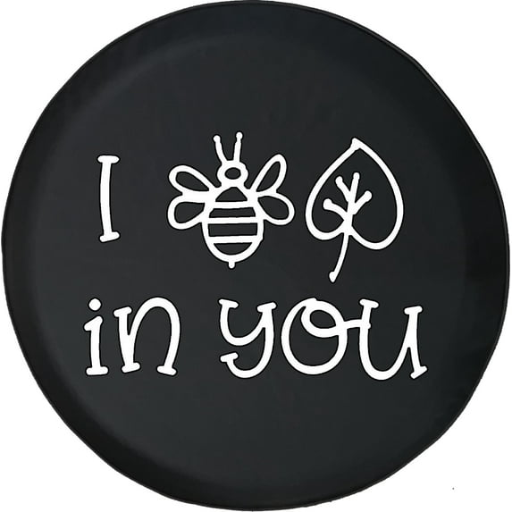 Black Tire Covers - Tire Accessories for Campers, SUVs, Trailers, Trucks, RVs and More | I Believe in You Bee Cute Black 31 Inch