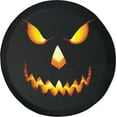 thumbnail image 1 of Black Tire Covers - Tire Accessories for Campers, SUVs, Trailers, Trucks, RVs and More | Jack O lantern Pumpkin Halloween Black 33 Inch, 1 of 3